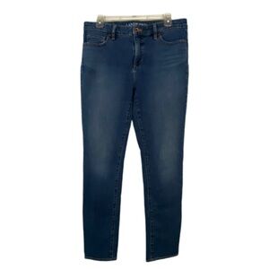 Lands' End Mid Rise Slim Jean Medium Blue Wash Slim Straight Leg Size 10